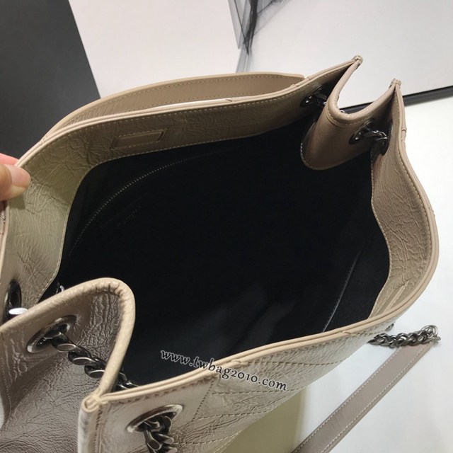 YSL专柜款女包 聖羅蘭經典款爆裂紋羊皮聖羅蘭印花手提包 YSL折疊購物袋手袋  jjh1042